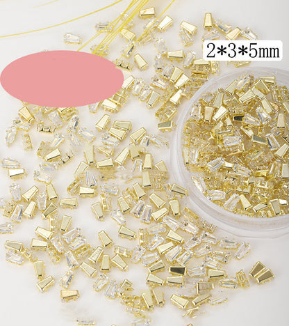 Square Water Drop Zircon Nail Art Jewelry