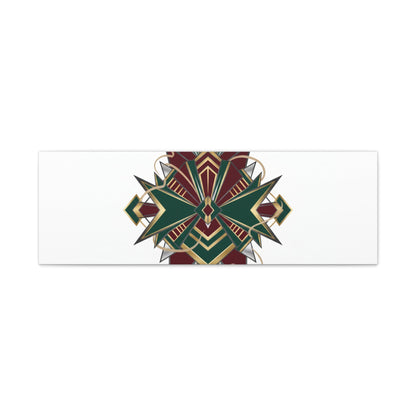 Art Deco geometric brass print Canvas | Neo-Deco chrome & gold fan motif