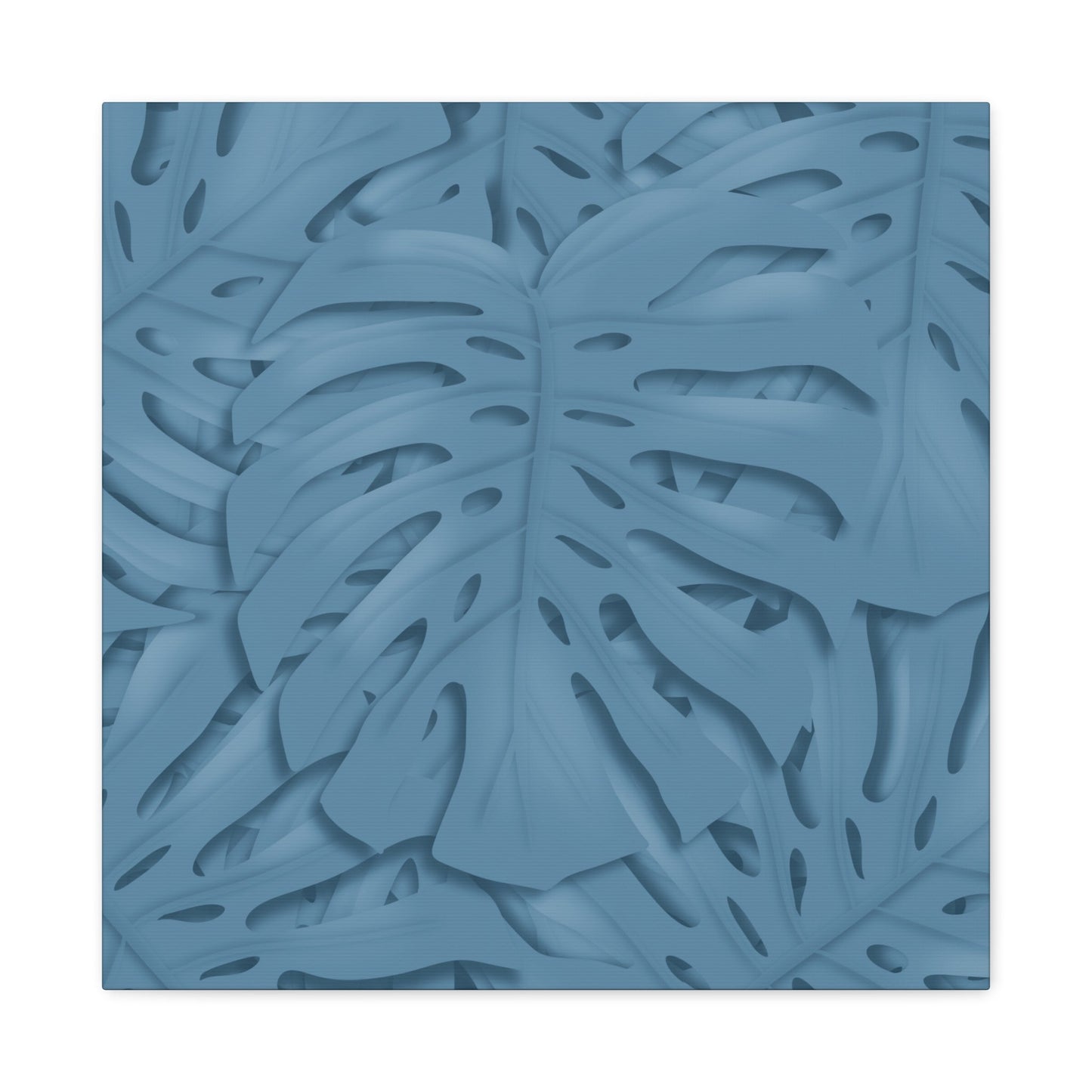 Cerulean Blue Monstera Canvas Print – Botanical Wall Art