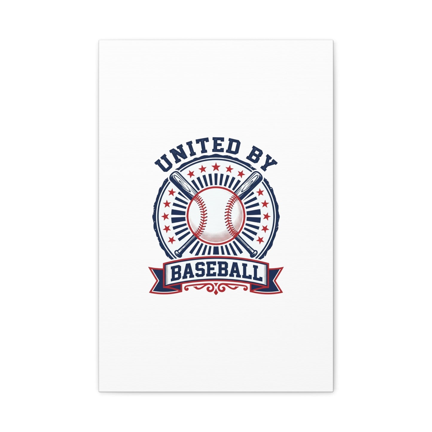 United by Baseball Canvas | Patriotic Baseball Graphic, Red White Blue Wall Art