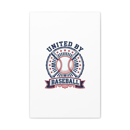 United by Baseball Canvas | Patriotic Baseball Graphic, Red White Blue Wall Art