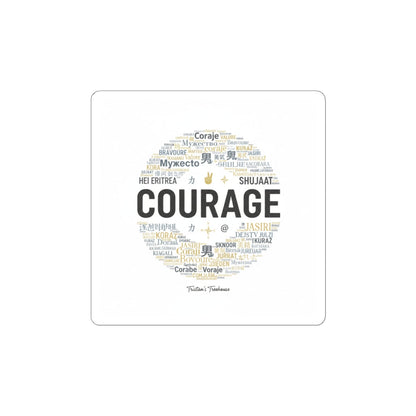 Courage word cloud Sticker | Fresh-Start Minimalism, neutral typography