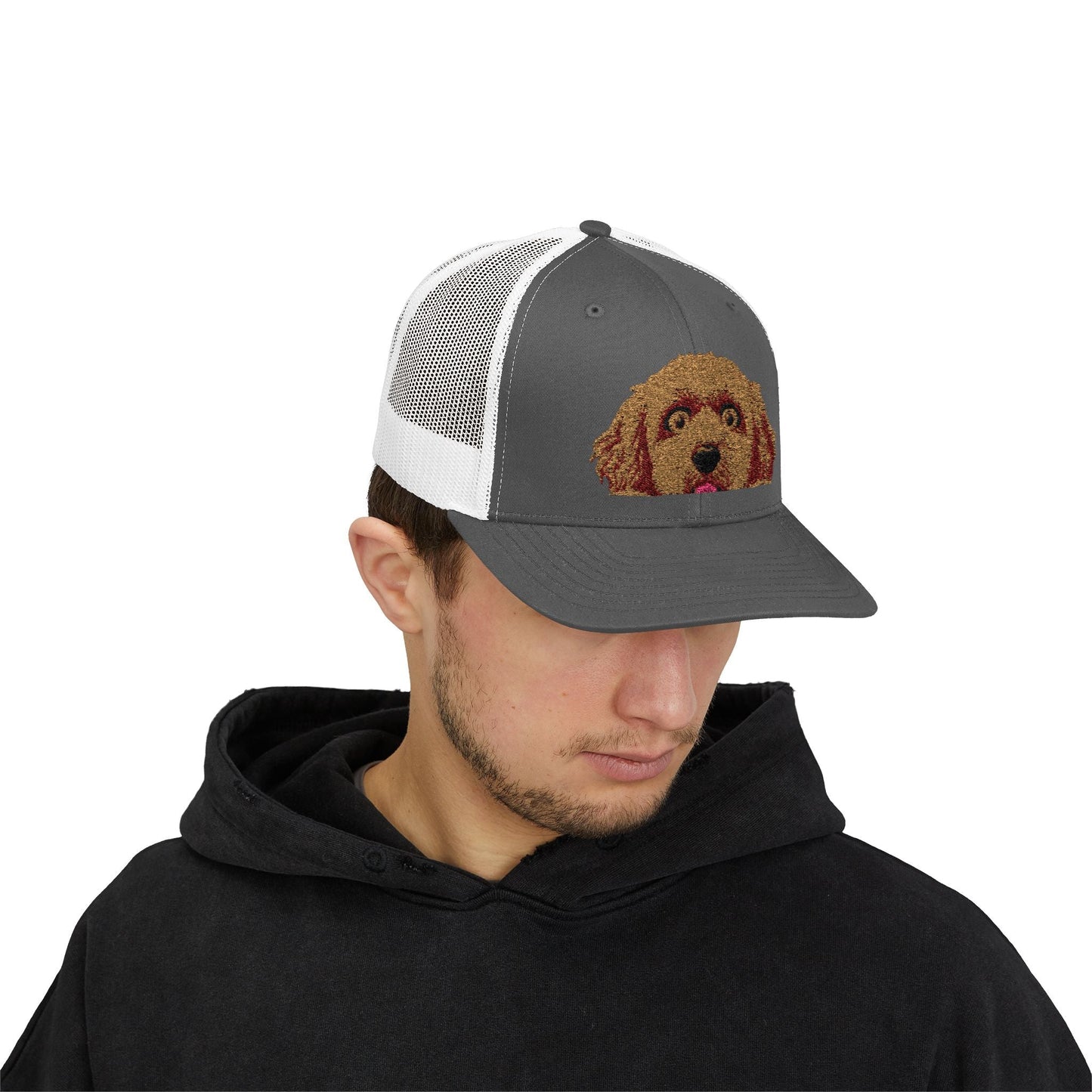 Funny Goldendoodle Puppy Embroidered Trucker Cap