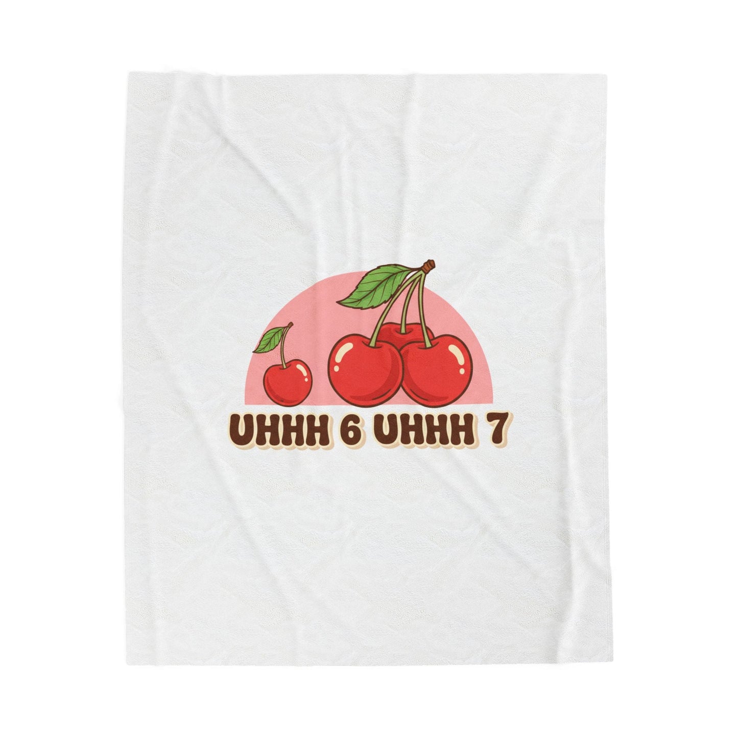 6 7 Cherry Retro Graphic Blanket | Kawaii Fruit Print