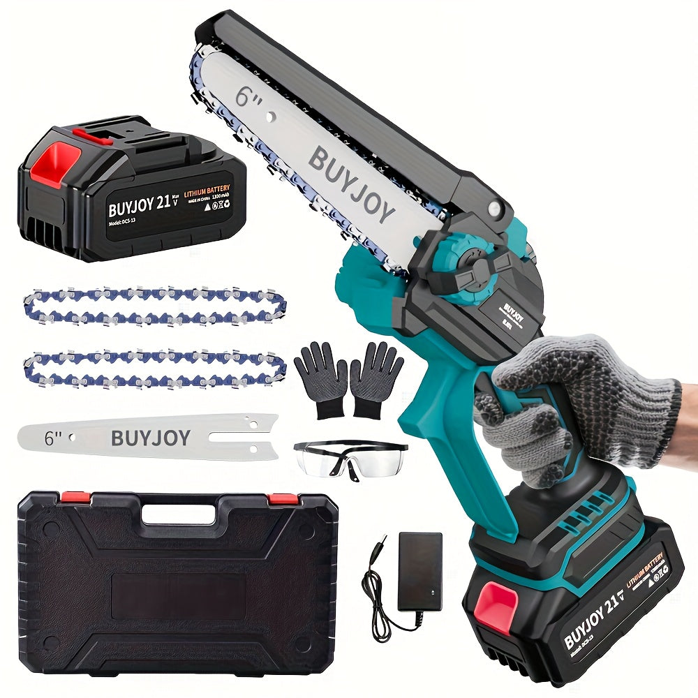 6-inch Cordless Lightweight Electric Landscaping Chainsaw w/ L-ion Battery, Chain And Fast Charger