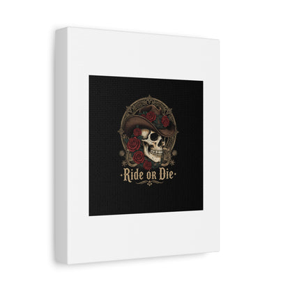 Ride or Die Skull Canvas | Western Skull Art, Gothic Americana