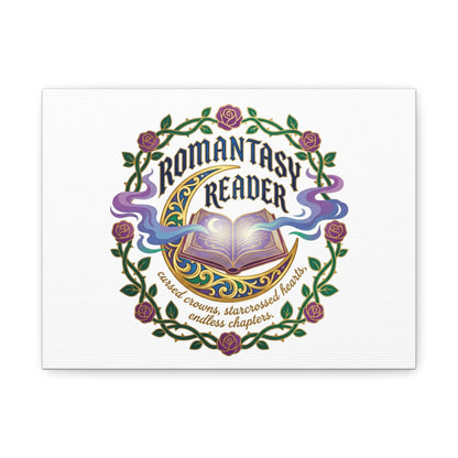 Romantasy Reader Canvas Print | enchanted bookish celestial gothic