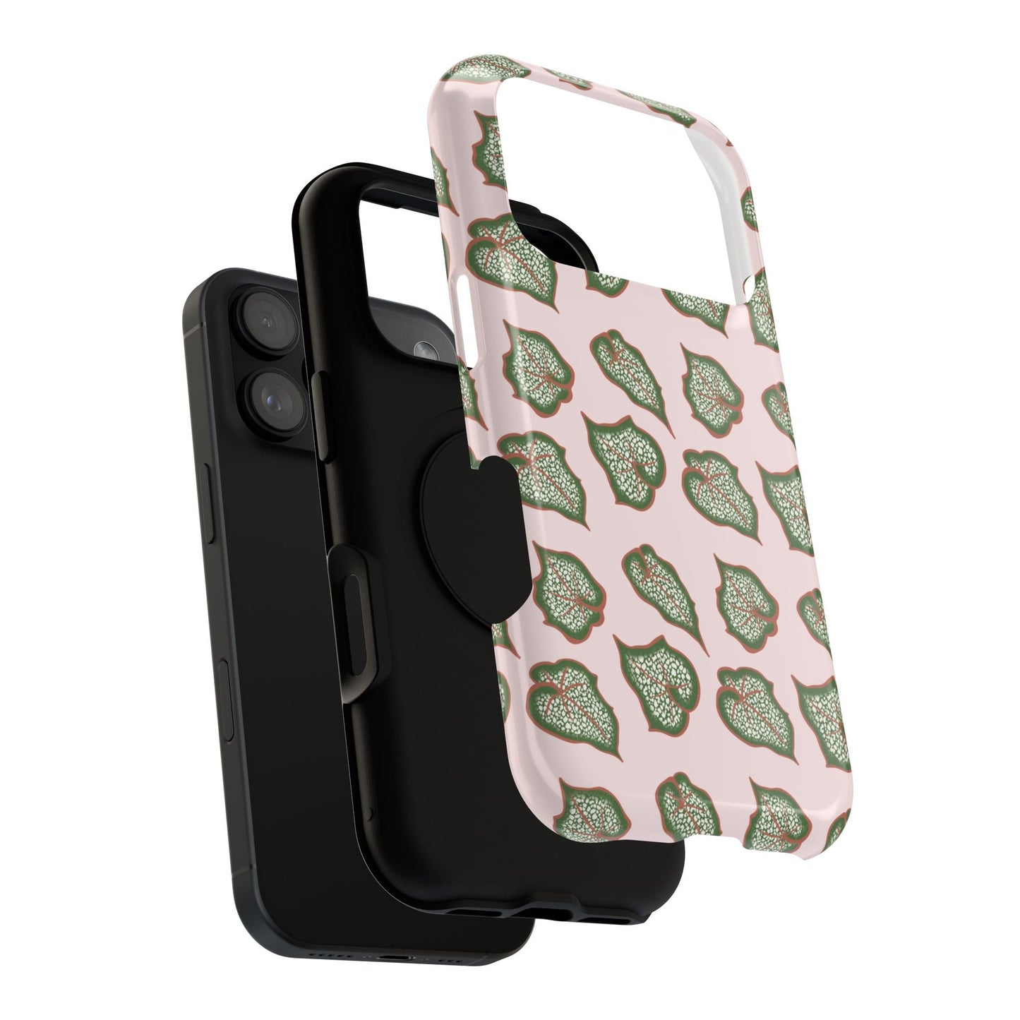 Begonia Pattern Phone Case – Dual Layer Protective Cover