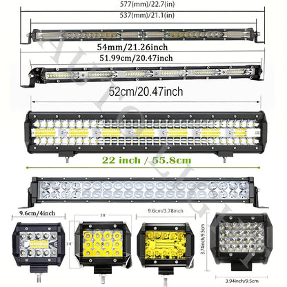 Pro-Series LED Off-Road Light Bar & Work Light Pods | 4" - 21" Weatherproof Lighting Kits
