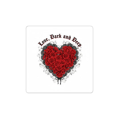 Love Dark and Deep Heart Sticker | gothic romance, 80s nostalgia