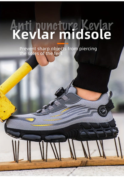 Buttoned Anti-Crush, Anti-Puncture, Comfortable, Breathable And Protective Safety Shoes