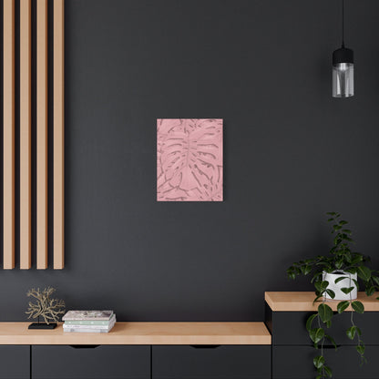 Soft Pink Monstera Canvas Print – Botanical Wall Art