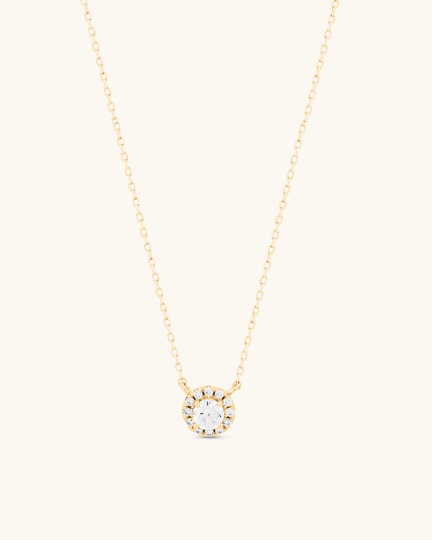 Halo Solitaire Cut Necklace