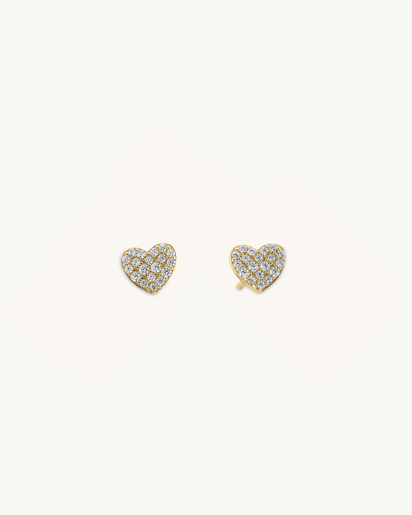 Pave Stone Heart Studs