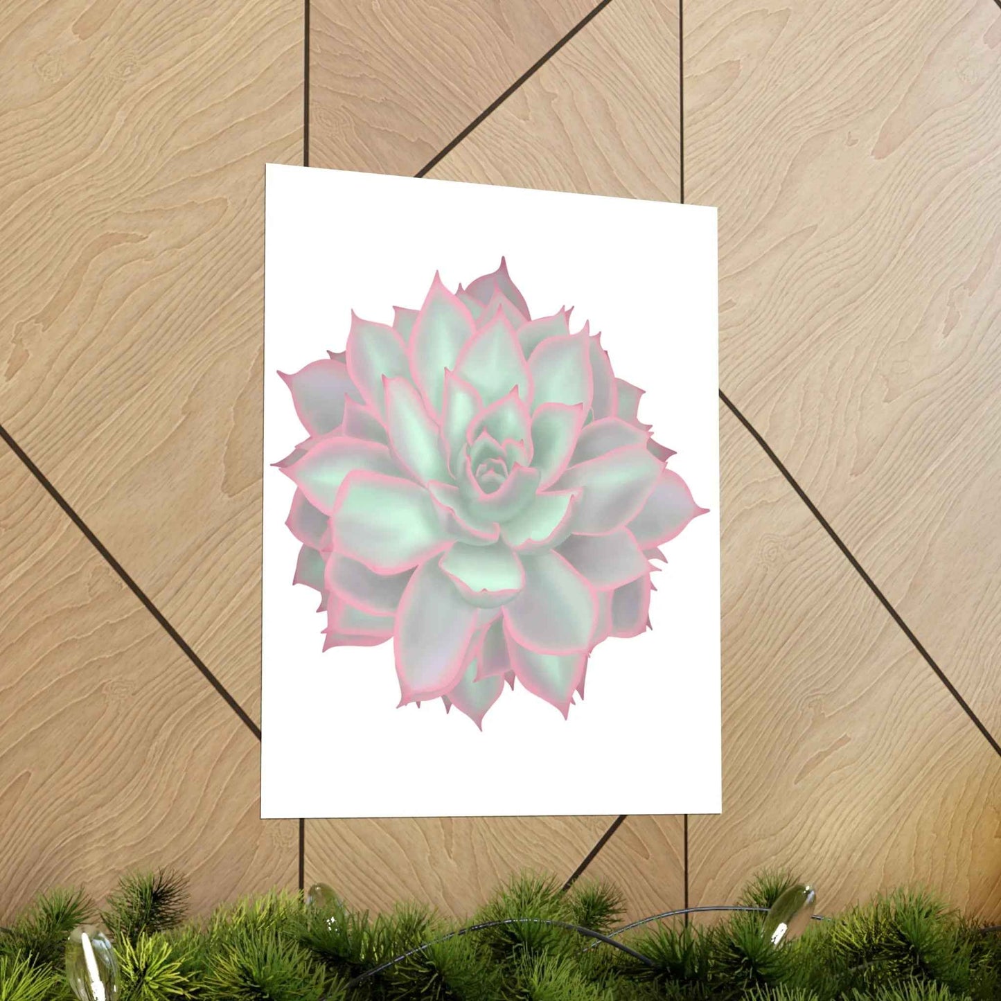 Echeveria Violet Queen Succulent Botanical Print – Unframed Wall Art