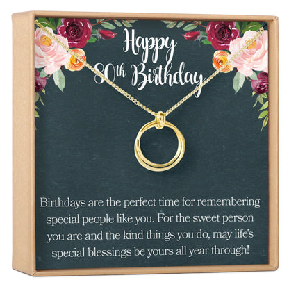 80th Birthday Necklace, Multiple Styles