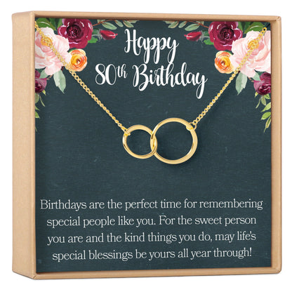 80th Birthday Necklace, Multiple Styles