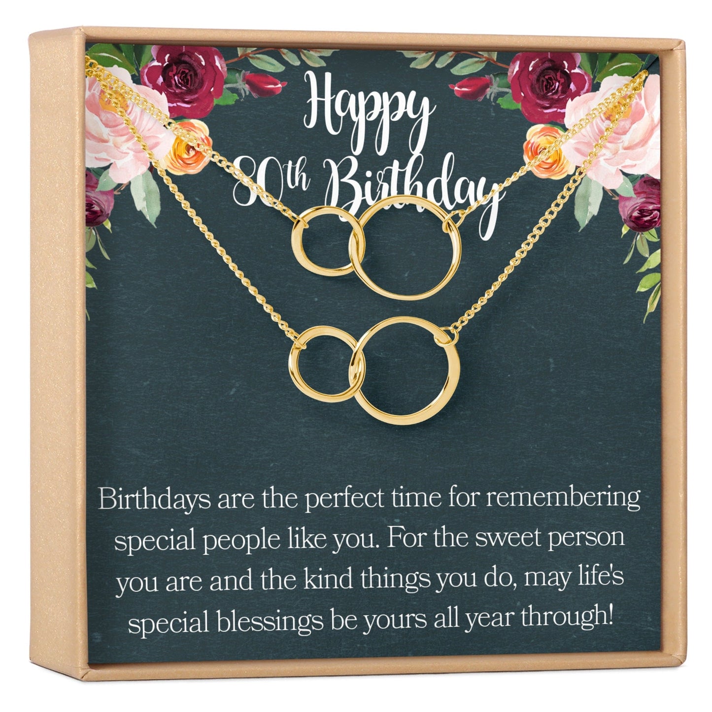 80th Birthday Necklace, Multiple Styles
