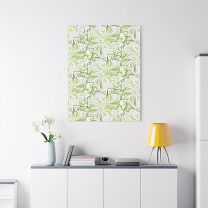 Snow Queen Pothos Pattern Canvas Print – Botanical Wall Art