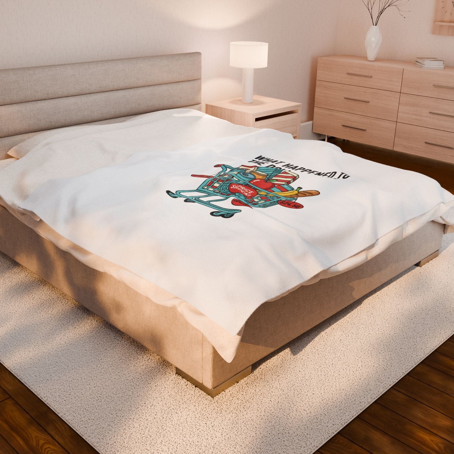 What Happened to the Dollar Menu? Velveteen Plush Blanket | Grocery Prices Meme, Budget Humor