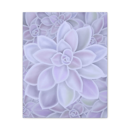 Graptopetalum Murasaki Succulent Pattern Canvas Print – Botanical Wall Art