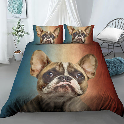 3D Digital Printing Three-piece Sanding Kit Pug Cartoon