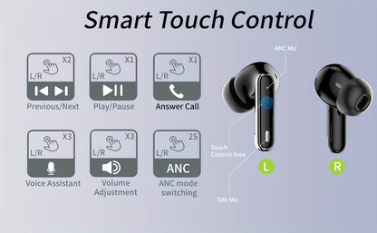 Bluetooth Earphones, Bluetooth Earbuds, In Ear Earphones, Wireless Earphones, with LED Power Display Charging Case, Bluetooth 5.4 Earphones, True Wireless Bluetooth Earphones, Playback Time Of 40 Hours, Wireless Noise Cancell