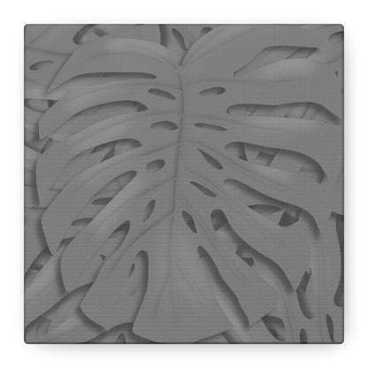 Grey Monstera Canvas Print – Botanical Wall Art