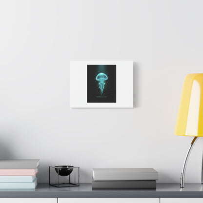 Bioluminescent Jellyfish Art Canvas | Deep Sea Aesthetic, Neon Glow