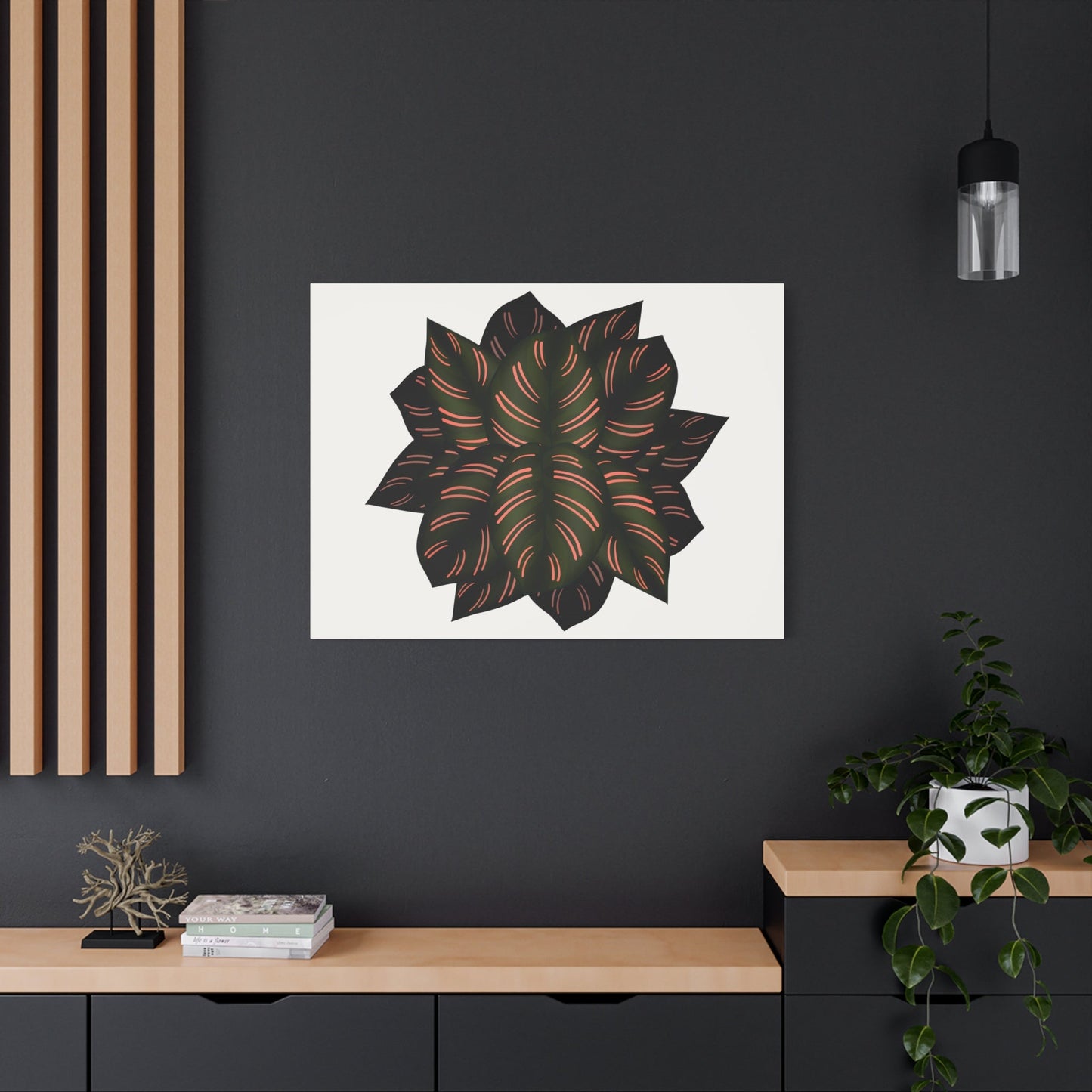 Calathea Pinstripe Canvas Print – Botanical Wall Art