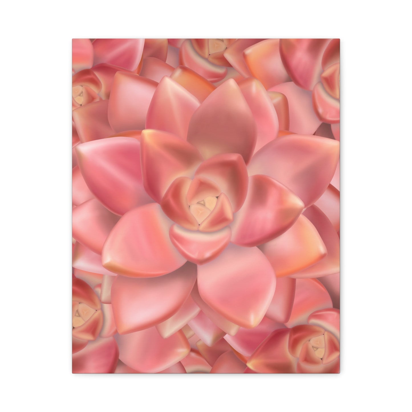 Graptosedum California Sunset Succulent Pattern Canvas Print – Botanical Wall Art