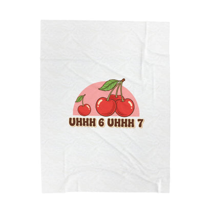 6 7 Cherry Retro Graphic Blanket | Kawaii Fruit Print