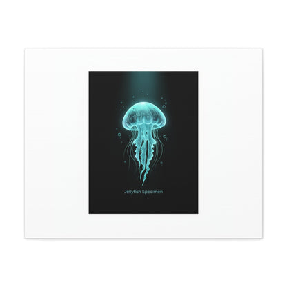 Bioluminescent Jellyfish Art Canvas | Deep Sea Aesthetic, Neon Glow
