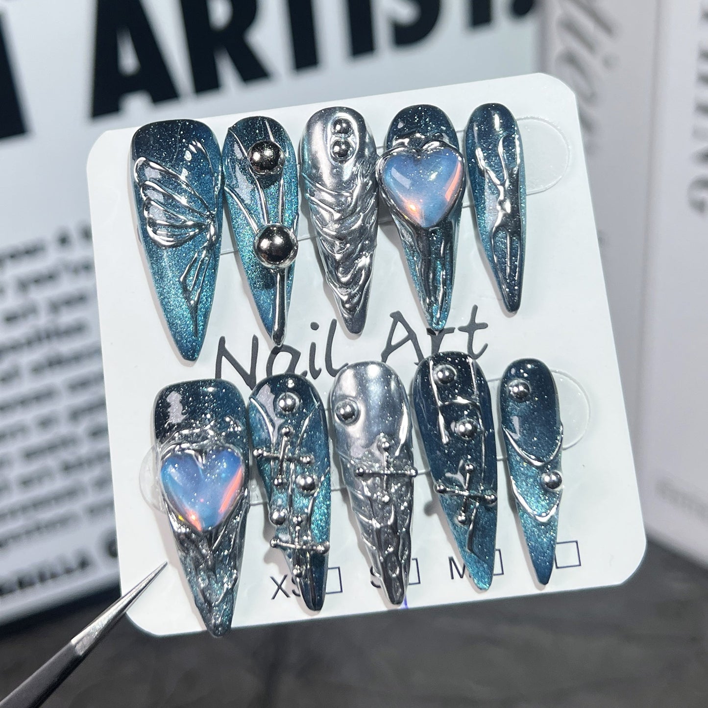 Handmade Nail Art Galaxy Creative Hand-painted Butterfly