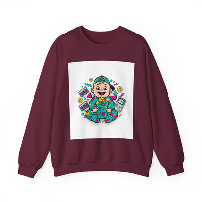 Retro Gamer Baby Crewneck Sweatshirt — Cute Arcade Controller Design