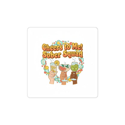 Cheers to Me Sober Squad Sticker | Dry January, Mocktail Trend
