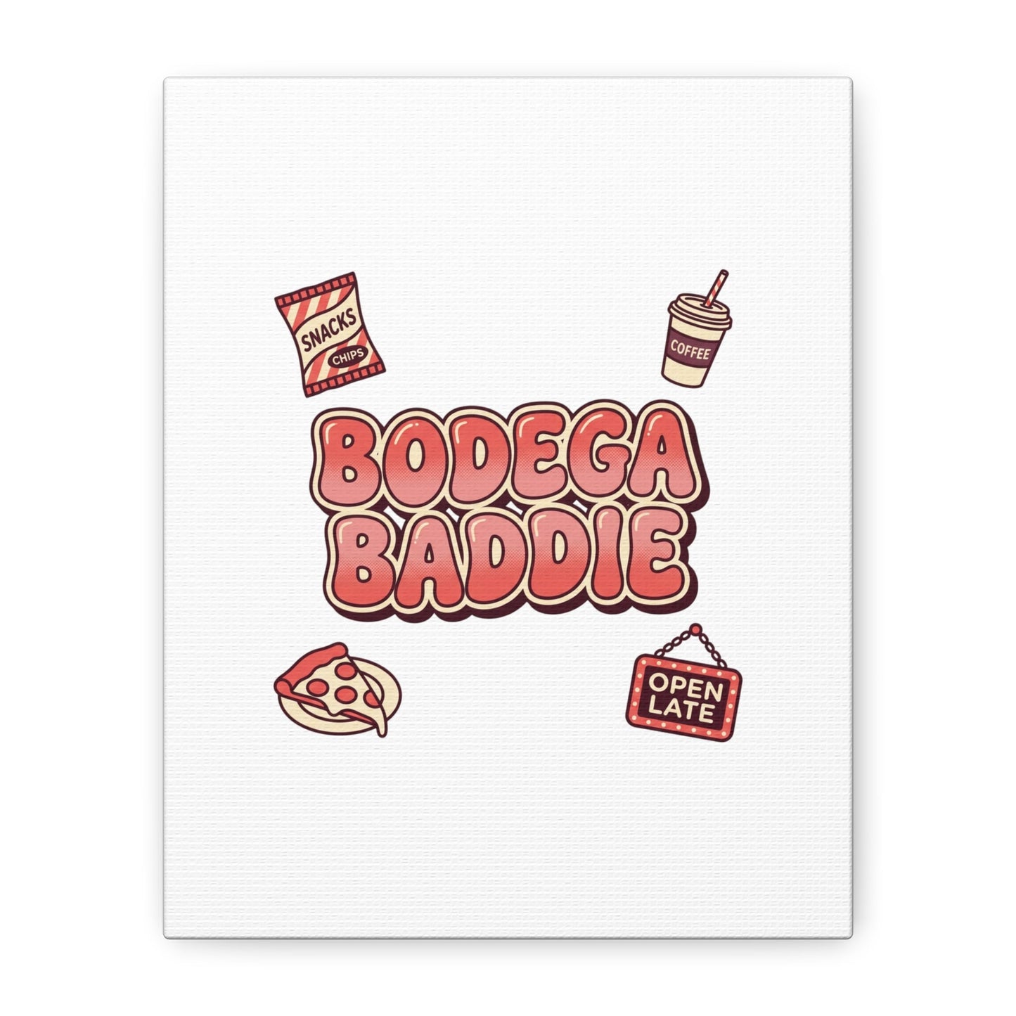 Bodega Baddie Matte Canvas, Stretched | NYC Y2K Corner Store Vibes