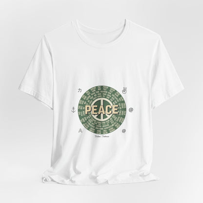 Handwritten Peace Doodle Tee | sketch aesthetic, handwritten message apparel
