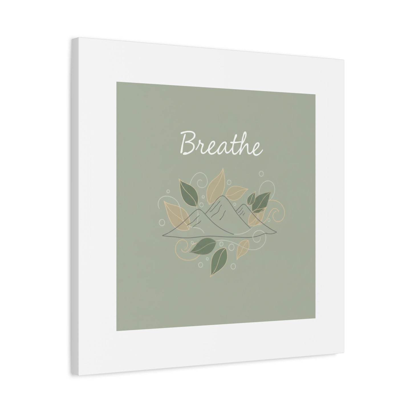 Breathe Mountain Line Canvas | Nature Symbols, Minimal Forest Wall Art