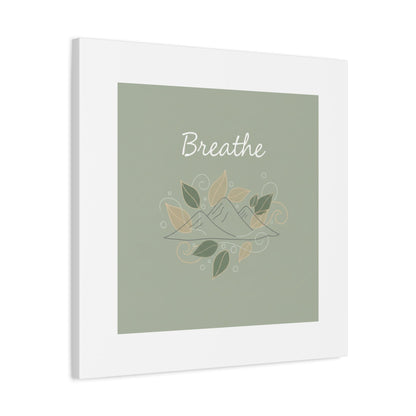 Breathe Mountain Line Canvas | Nature Symbols, Minimal Forest Wall Art