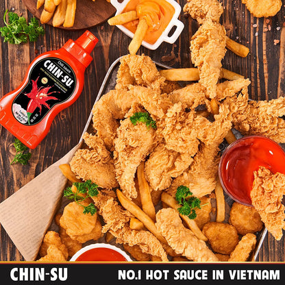 The Original Vietnamese Chili Sauce, CHIN-SU Sweet Sriracha Chili Sauce, Organic Pasta Sauce, Pizza Sauce, Rippen Chili Garlic Hot Sauce, Salsa Hot Spaghetti Sauce BBQ Sauce Gift Set, 1 Pack of 8.82oz