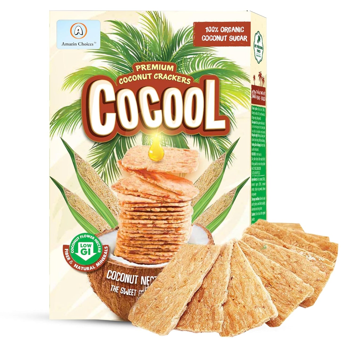 Amazin Choices Premium Coconut Crackers, 4.2 oz.