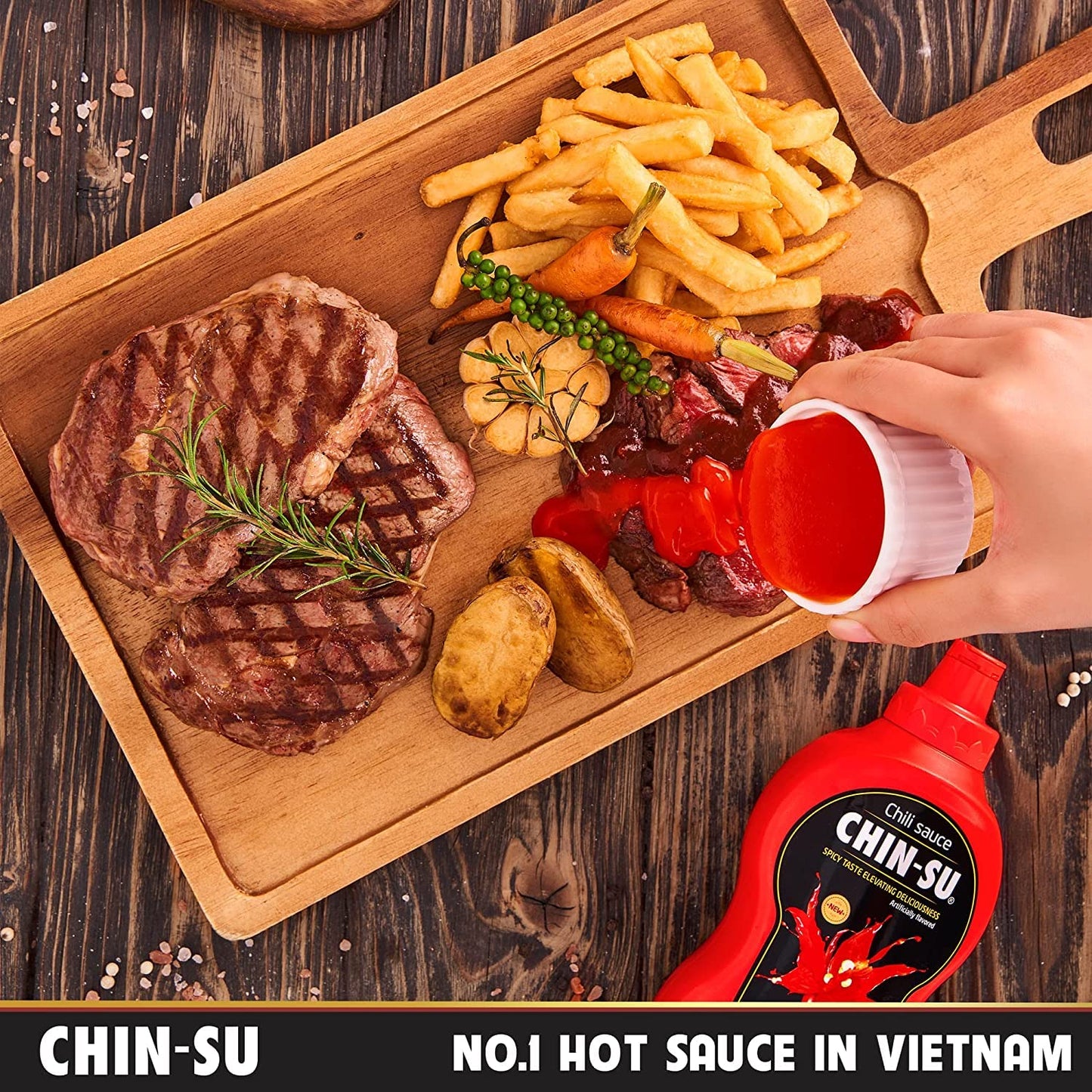 The Original Vietnamese Chili Sauce, CHIN-SU Sweet Sriracha Chili Sauce, Organic Pasta Sauce, Pizza Sauce, Rippen Chili Garlic Hot Sauce, Salsa Hot Spaghetti Sauce BBQ Sauce Gift Set, 1 Pack of 8.82oz
