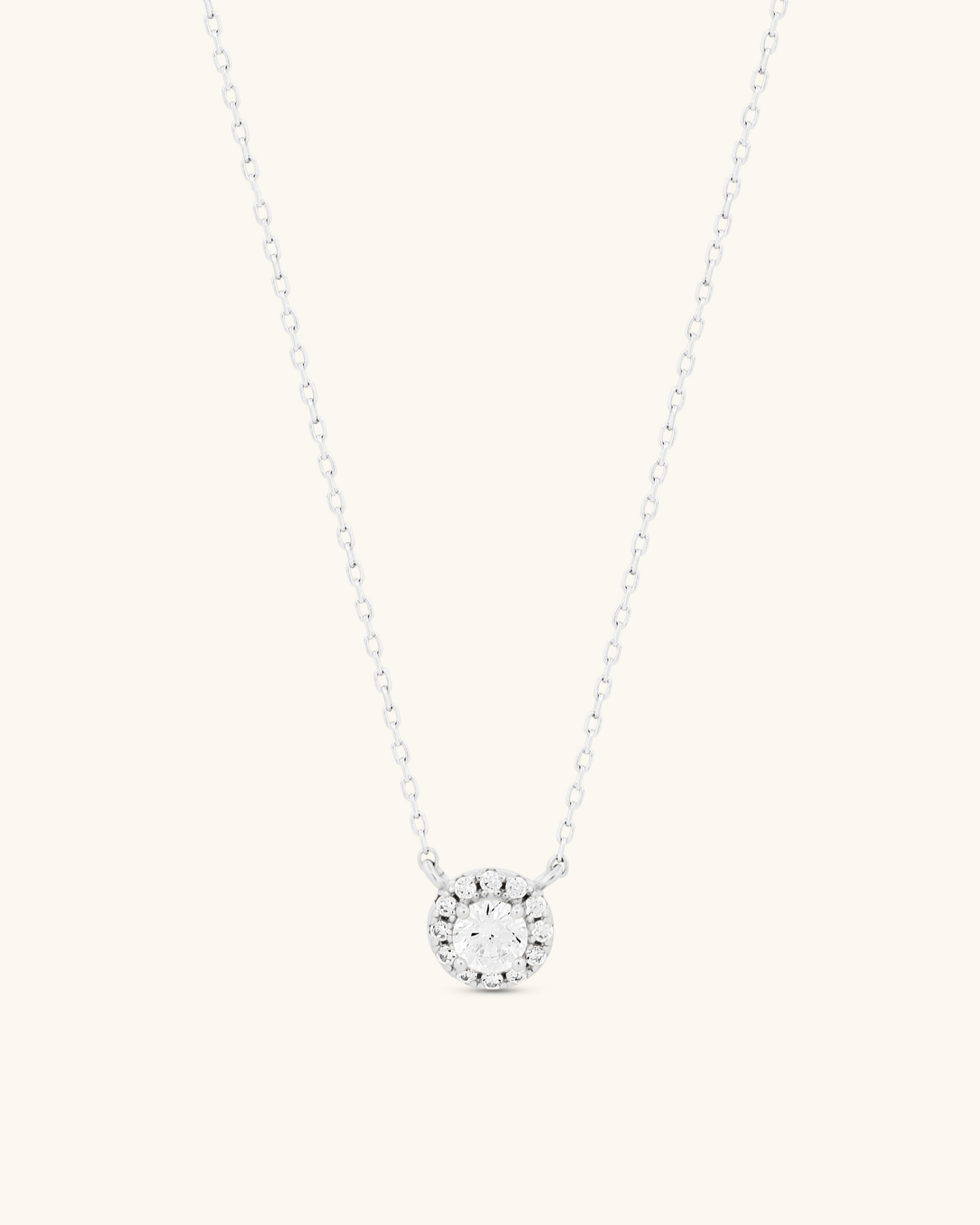 Halo Solitaire Cut Necklace