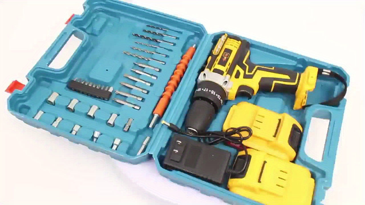 21V Multi-function Impact Drill Set Wireless Power w/ Battery And Quick Charger