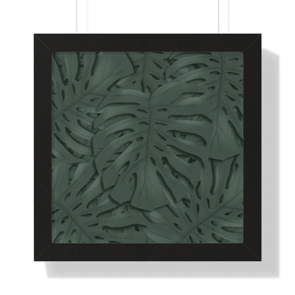 Deep Green Monstera Framed Print – Botanical Wall Art