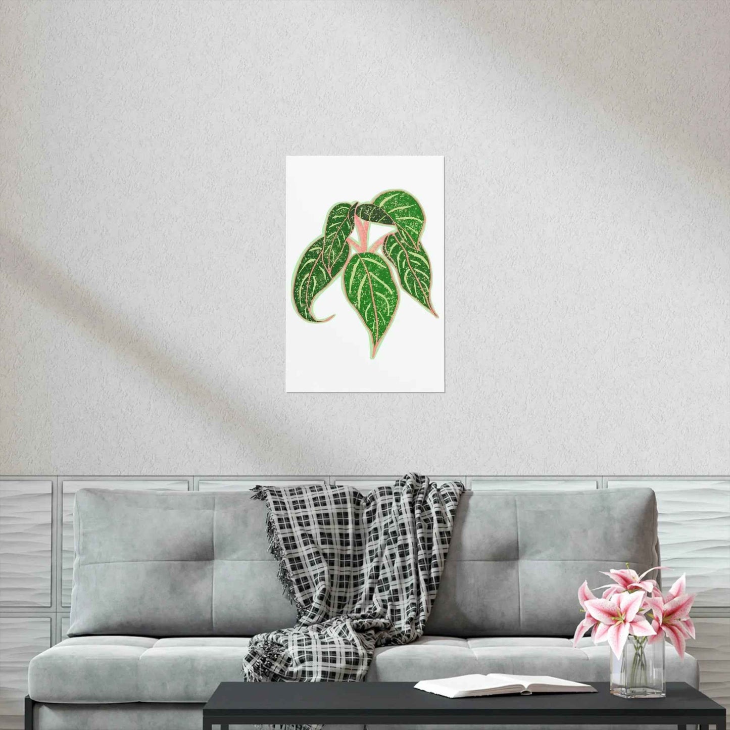 Aglaonema Sparkling Sarah Botanical Print – Unframed Wall Art