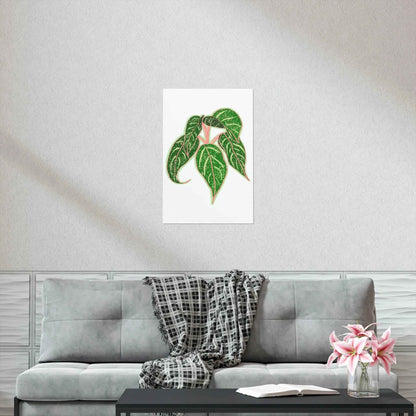 Aglaonema Sparkling Sarah Botanical Print – Unframed Wall Art