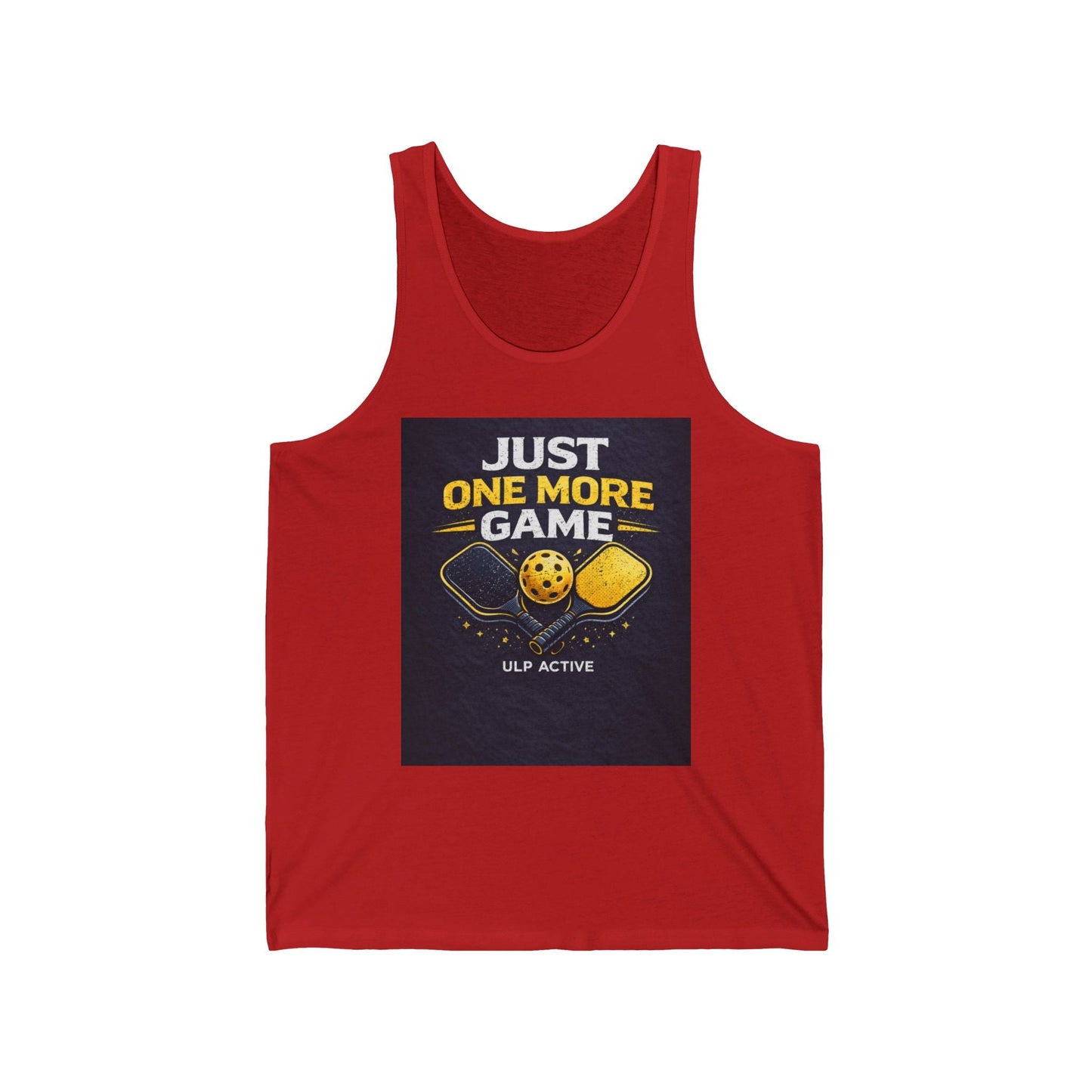 Pickleball Tank Top - "Just One More Game" Athletic Court Graphic
