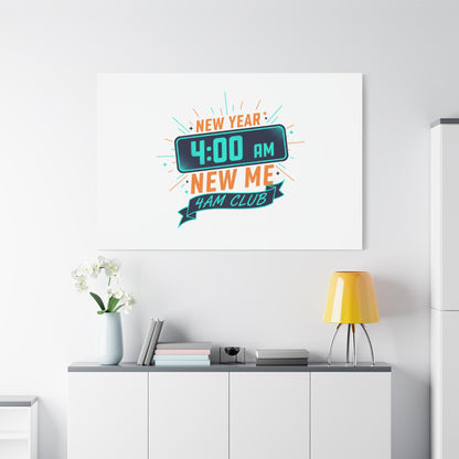 4AM Club New Year Graphic Canvas | Holiday Party Novelty, Festive New Year Decor